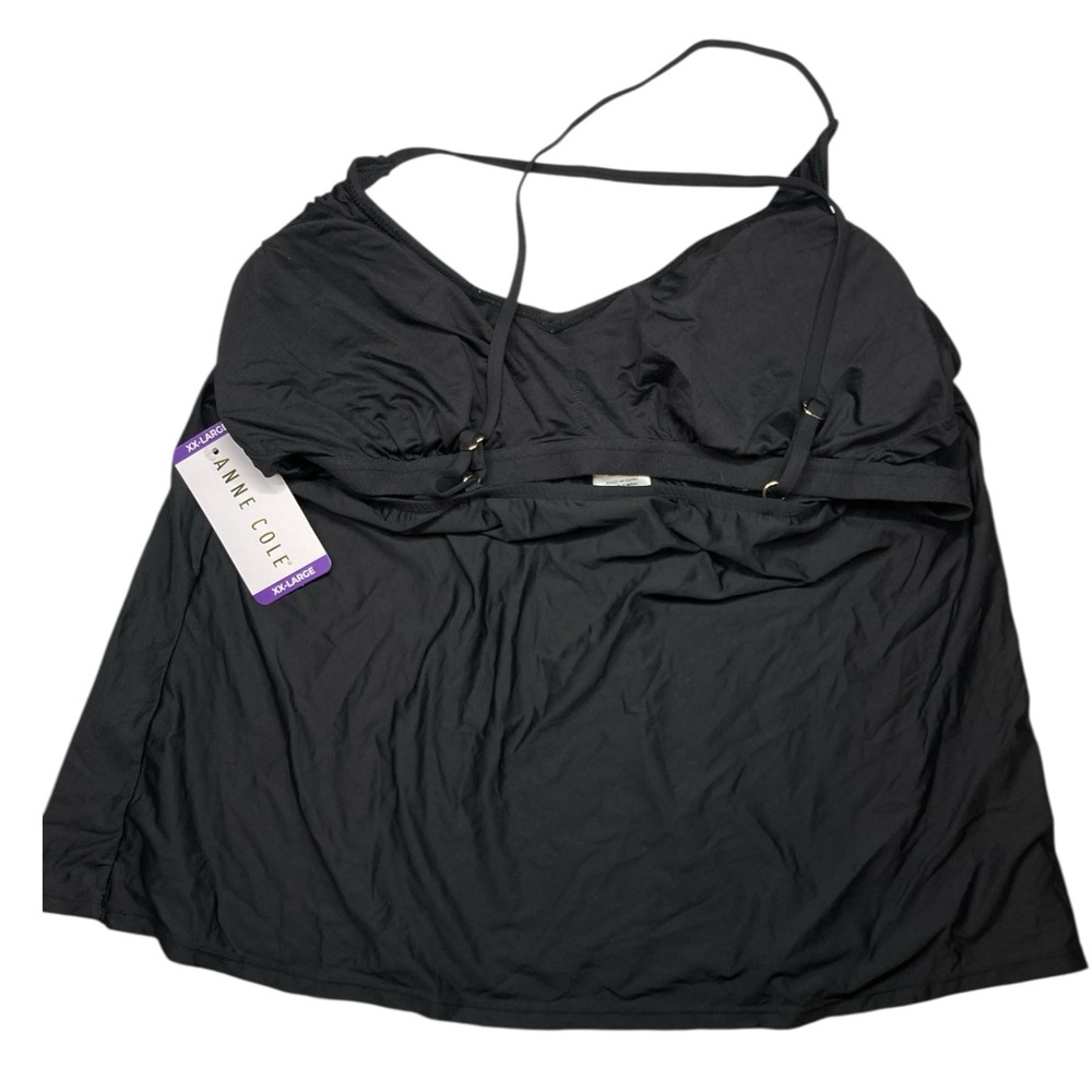 ANNE COLE Swimsuit Top XXL Black Pool Beach Swimwear 2xl - Picture 2 of 3